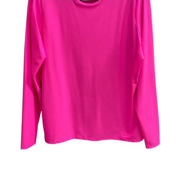 Lands End Long Sleeve Rash Guard Sz XL Barbie Hot Pink Swim Beach Vacation UPF - Picture 4 of 8